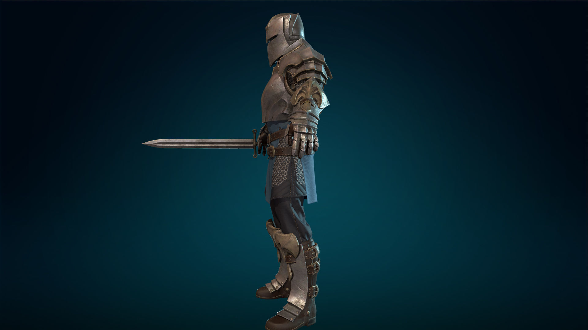 Knight - Rigged - Animated - Game Ready Low-poly 3D model_27