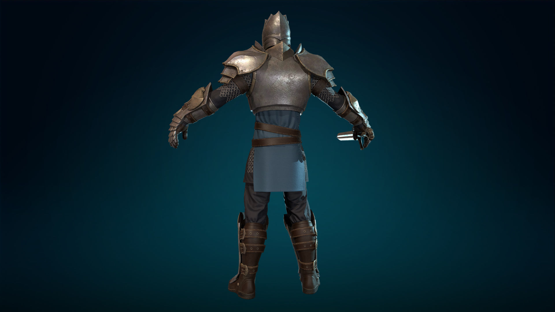 Knight - Rigged - Animated - Game Ready Low-poly 3D model_19