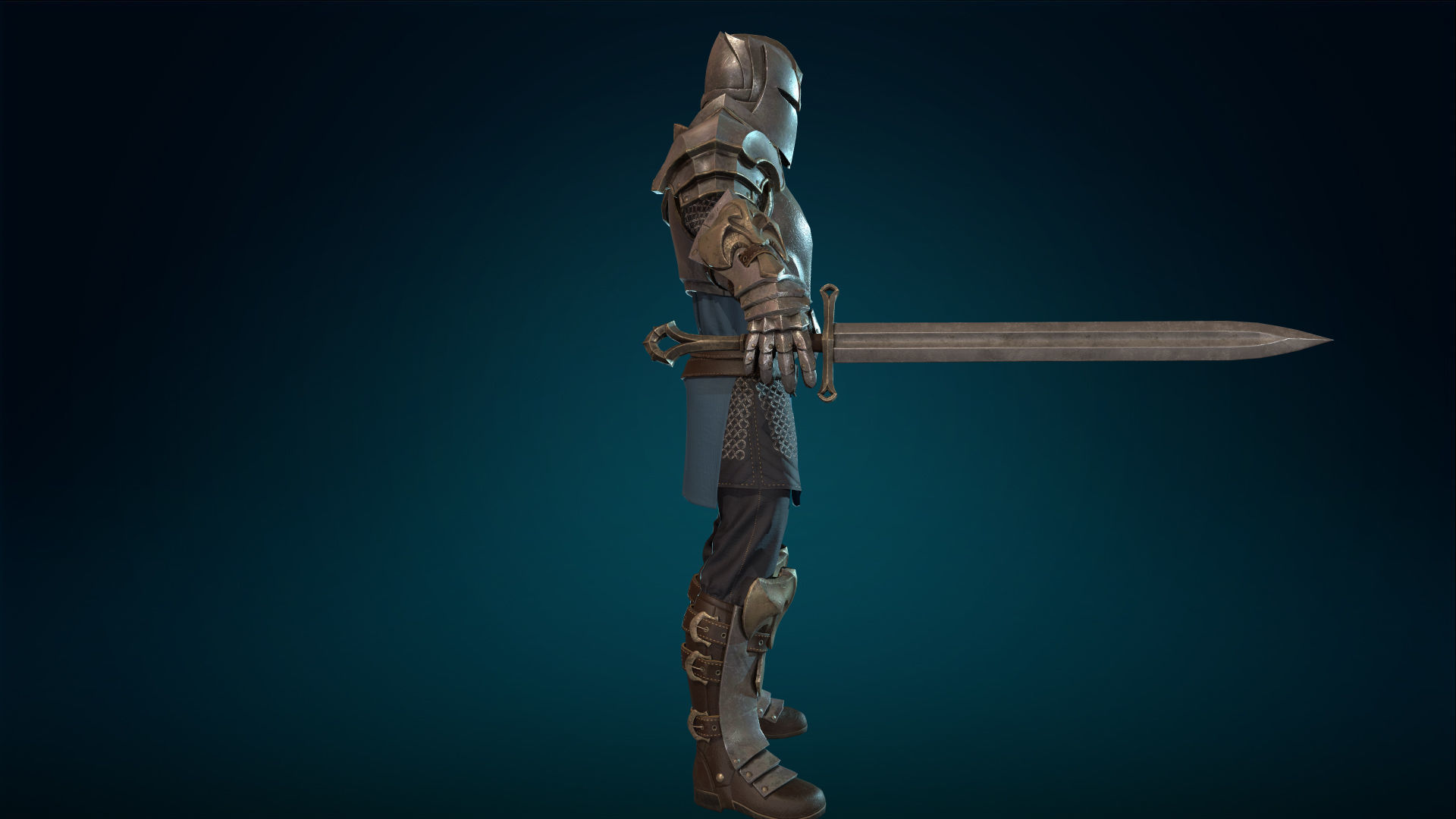 Knight - Rigged - Animated - Game Ready Low-poly 3D model_10