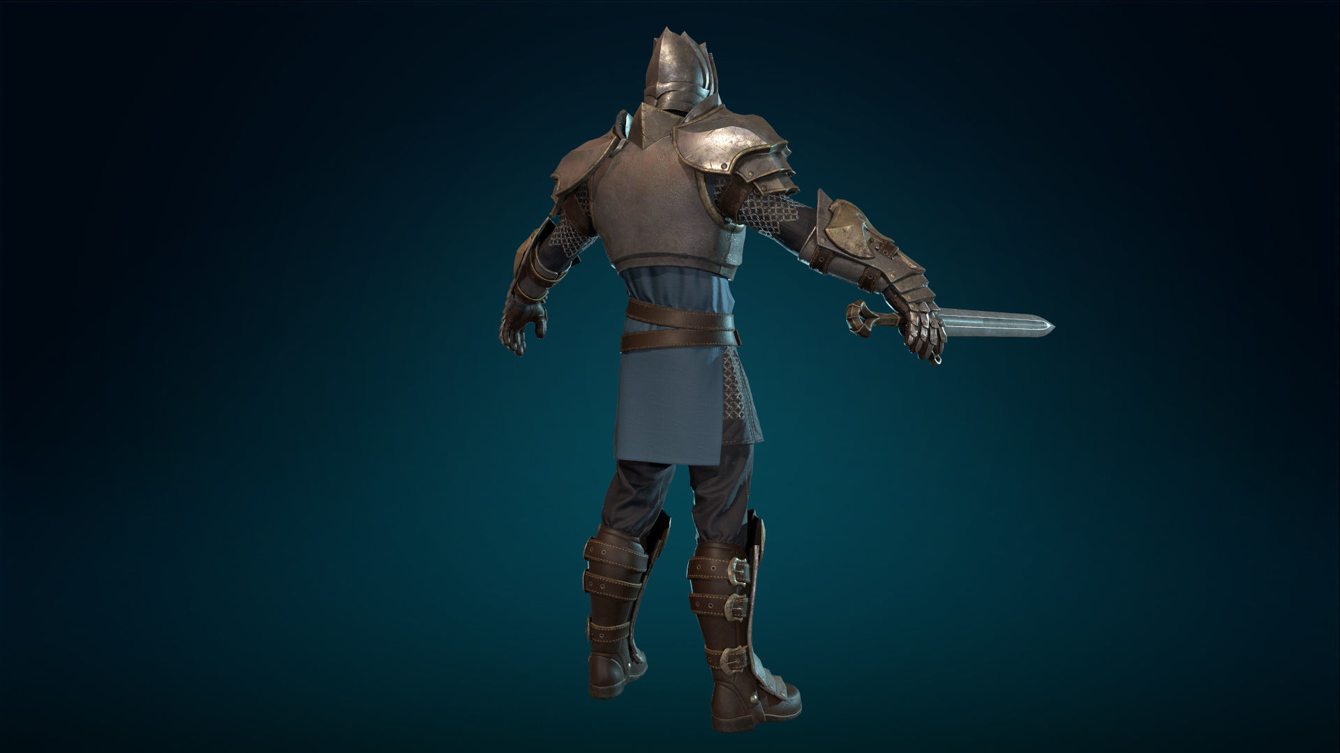 Knight - Rigged - Animated - Game Ready Low-poly 3D model_15