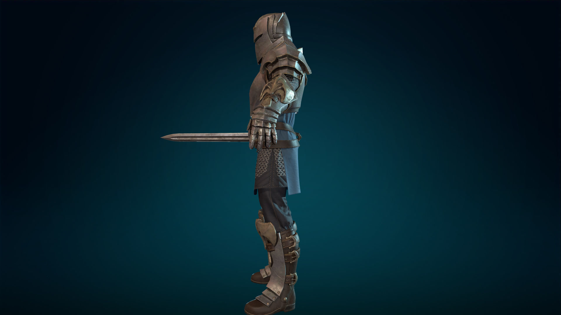 Knight - Rigged - Animated - Game Ready Low-poly 3D model_26