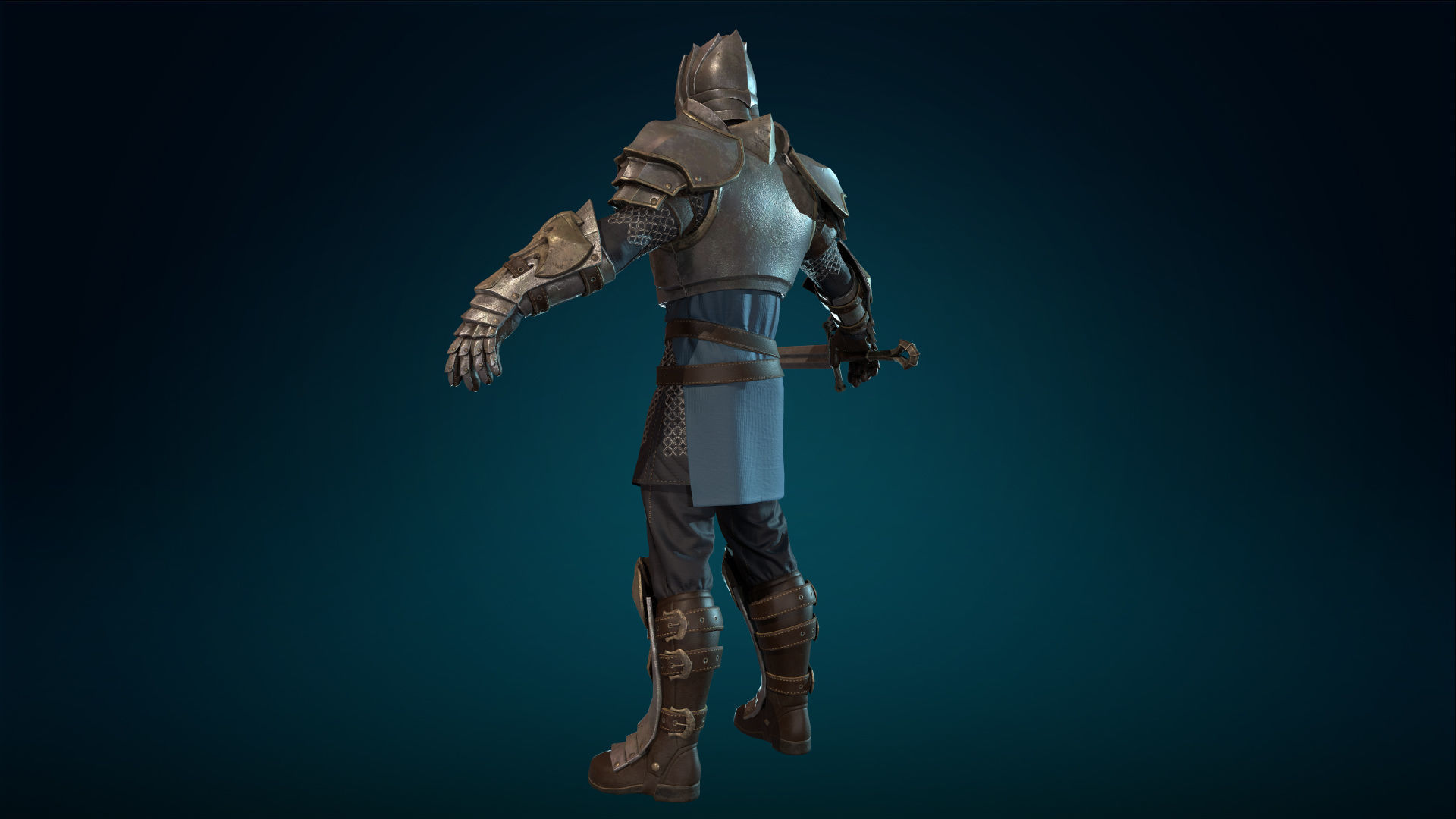 Knight - Rigged - Animated - Game Ready Low-poly 3D model_22