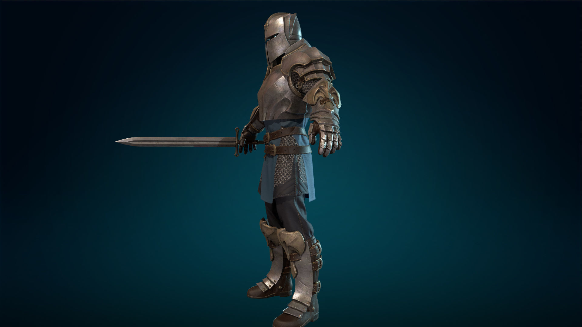 Knight - Rigged - Animated - Game Ready Low-poly 3D model_28