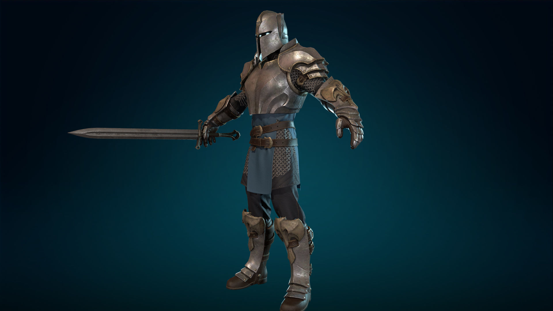 Knight - Rigged - Animated - Game Ready Low-poly 3D model_30
