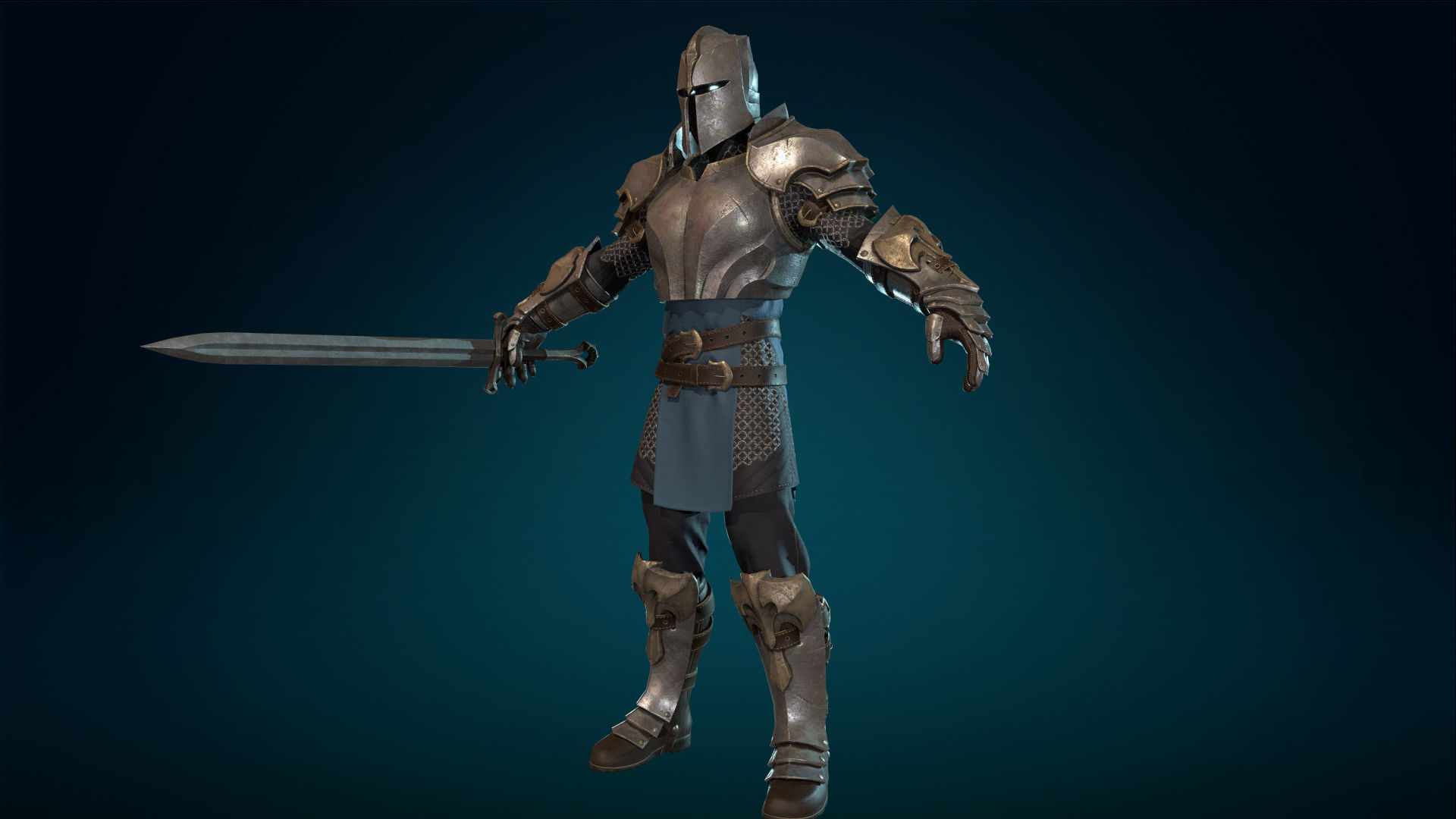 Knight - Rigged - Animated - Game Ready Low-poly 3D model_31