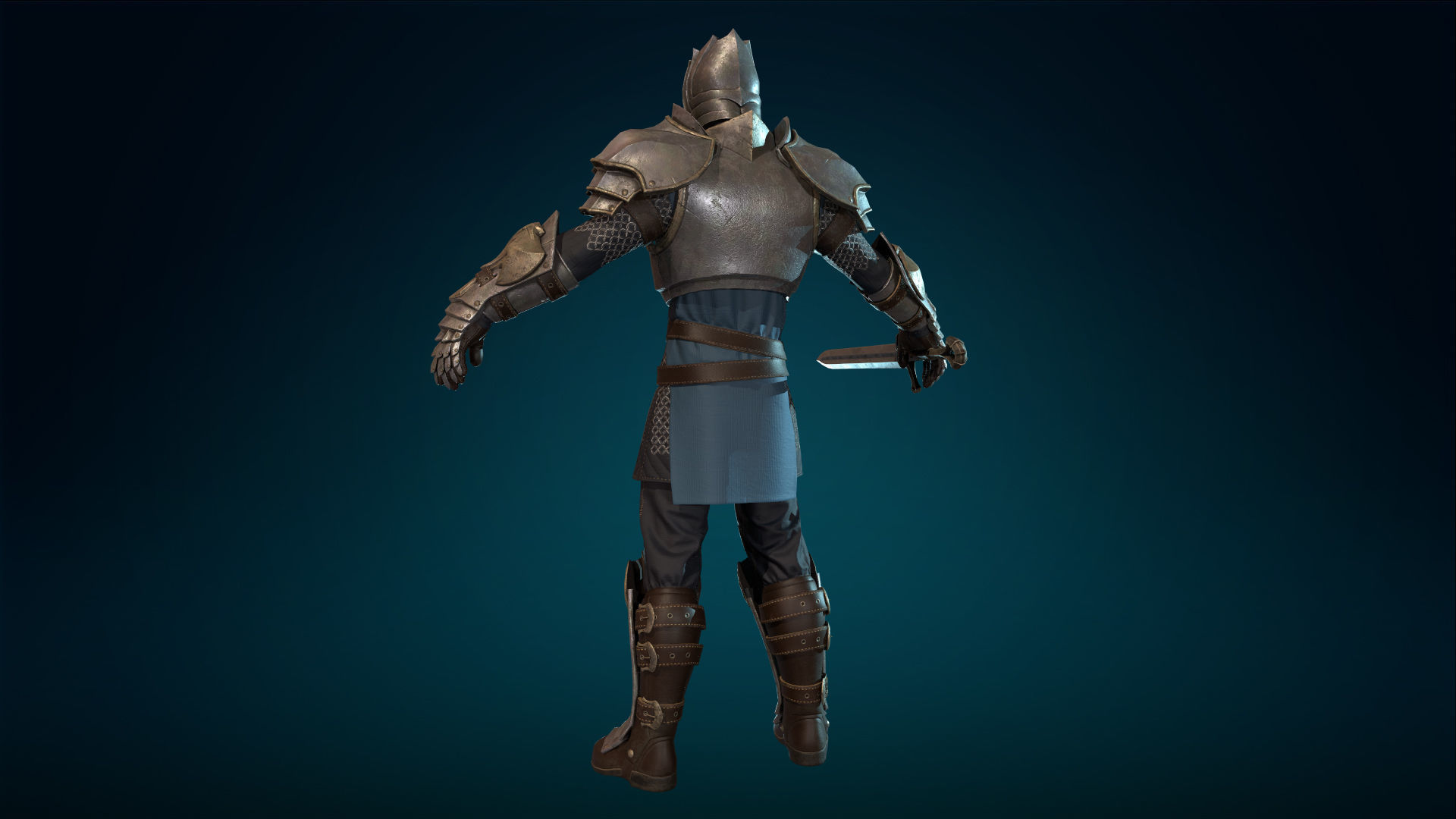 Knight - Rigged - Animated - Game Ready Low-poly 3D model_20