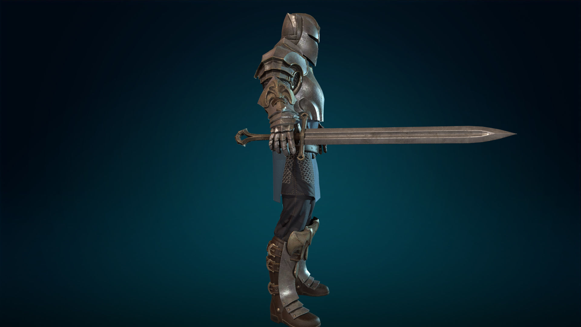 Knight - Rigged - Animated - Game Ready Low-poly 3D model_9