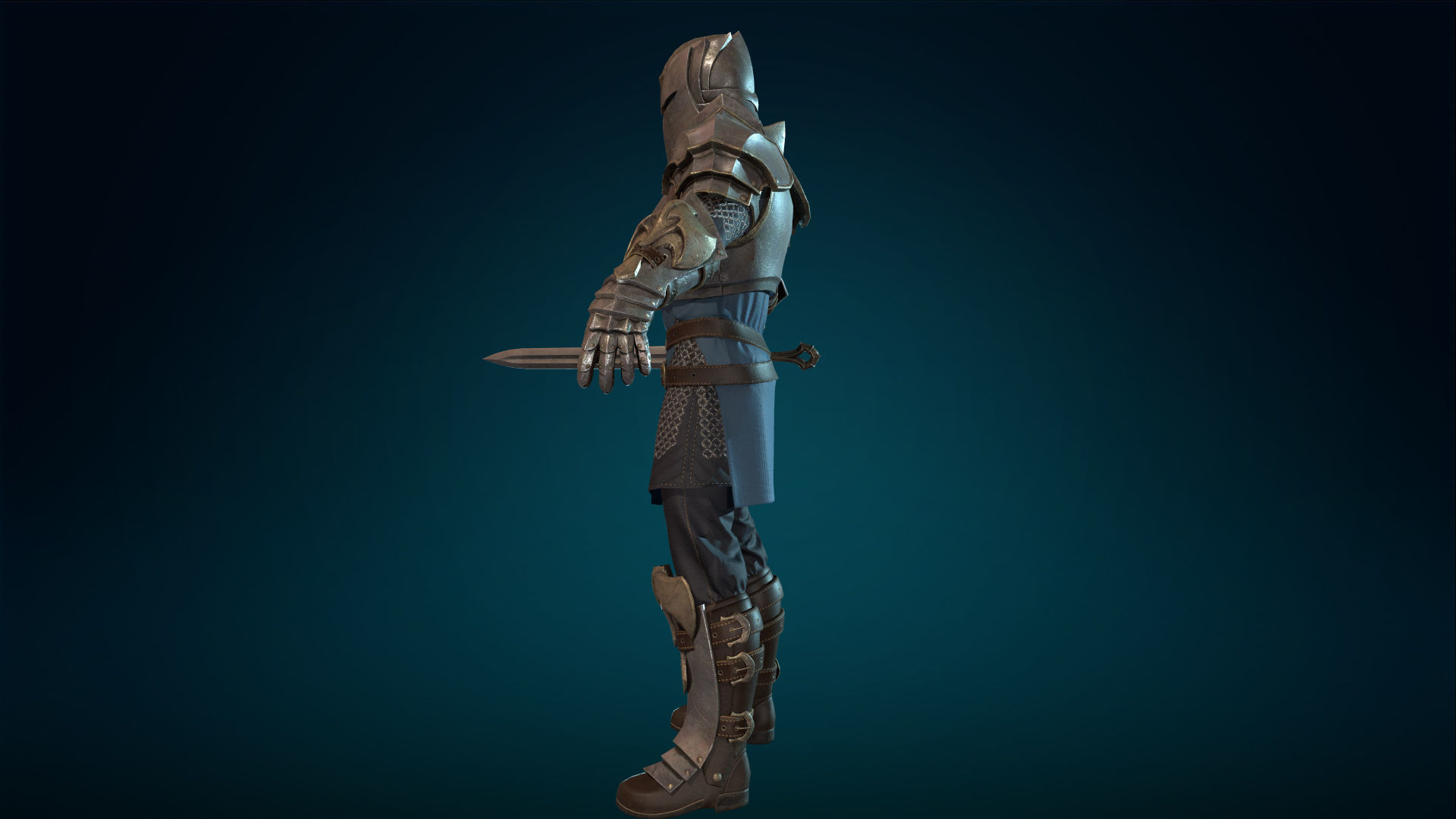 Knight - Rigged - Animated - Game Ready Low-poly 3D model_25