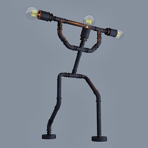 Pipe Lamp - Barbell Curl 3D model