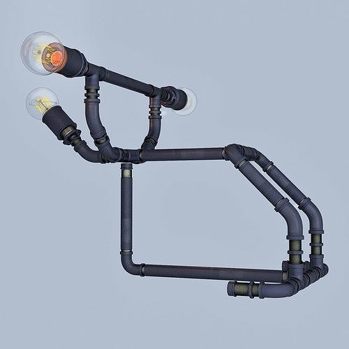 Pipe Lamp - Gym 3D model