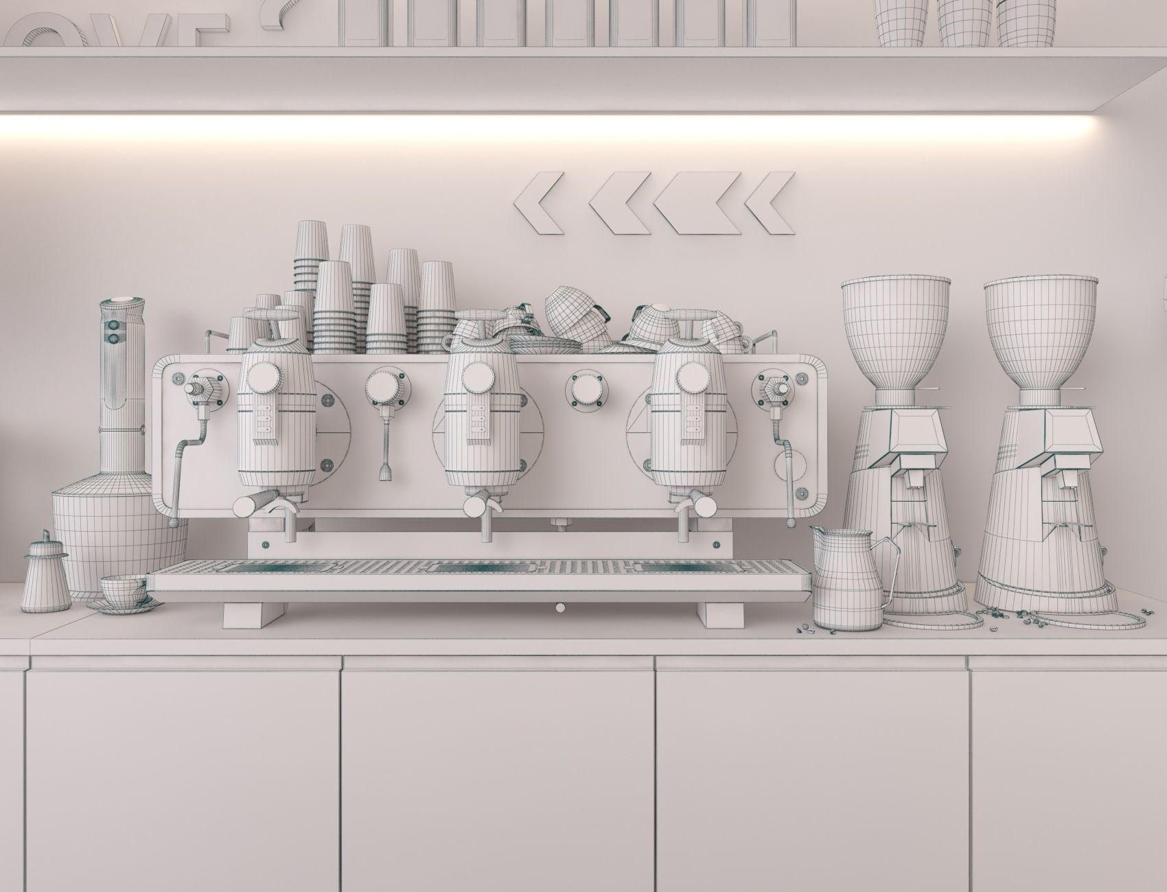 Coffee bar  3D model_14