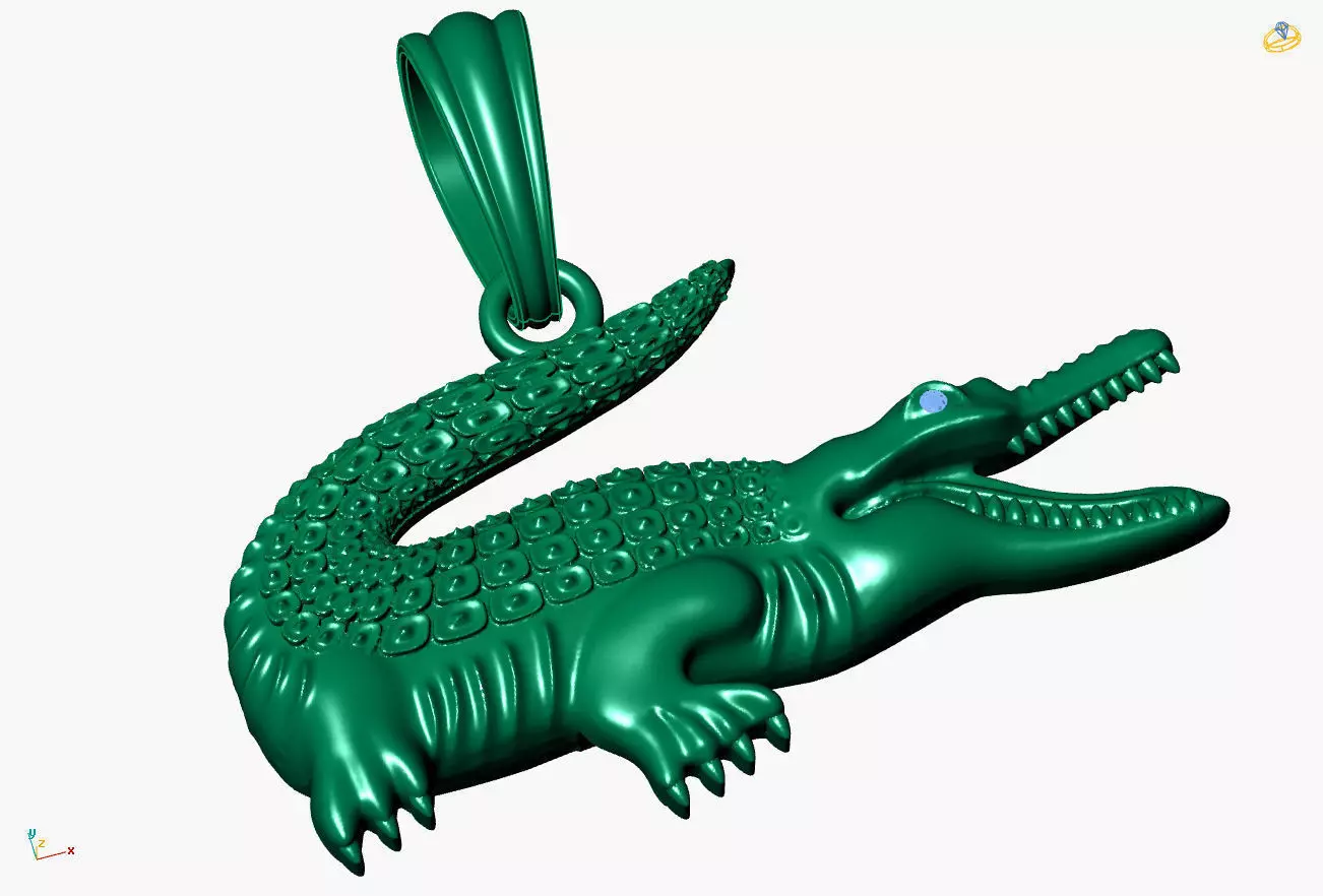 alligator pendant 3D print model