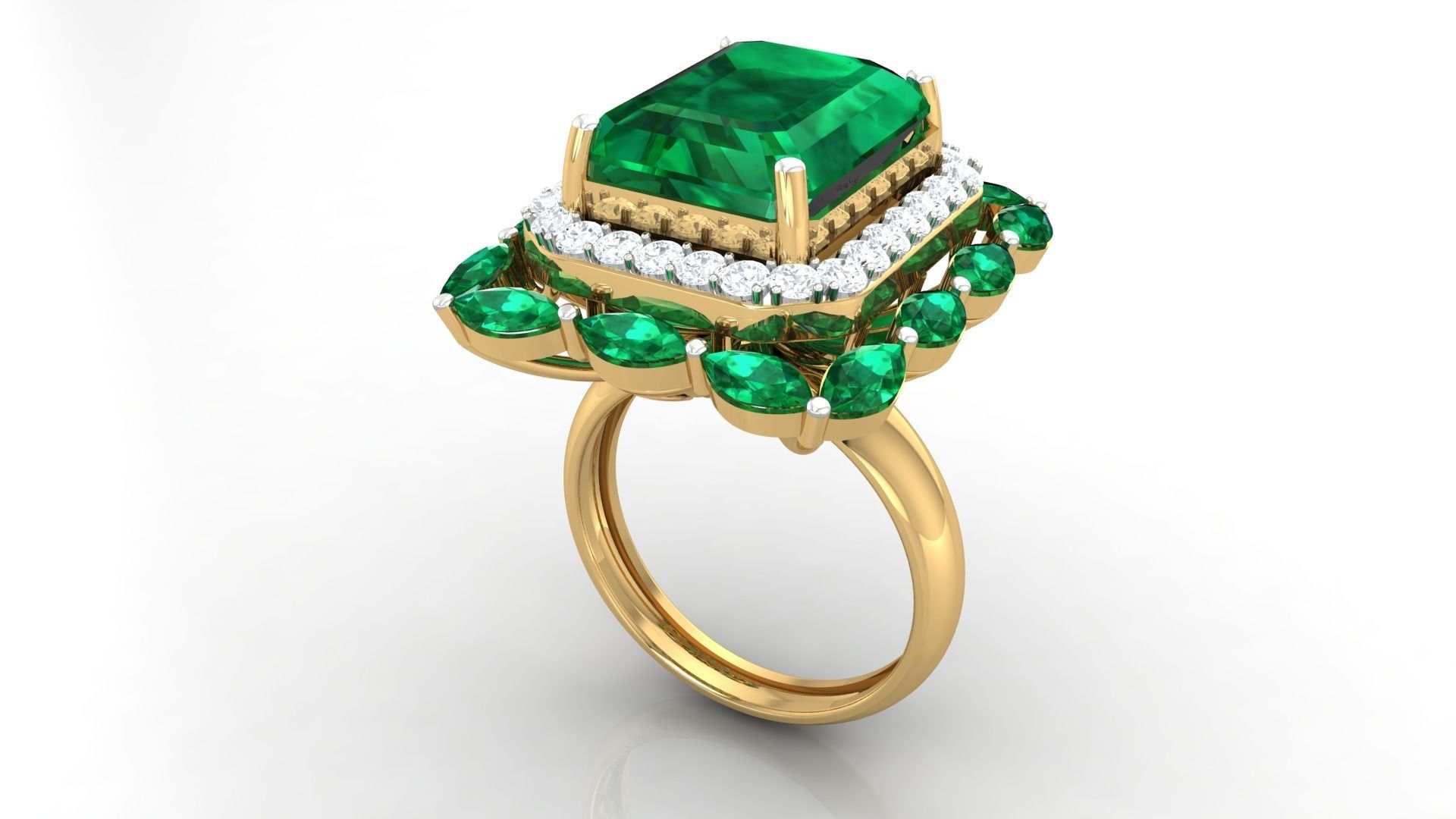 Women cocktail ring 3dm render detail 3D print model_3