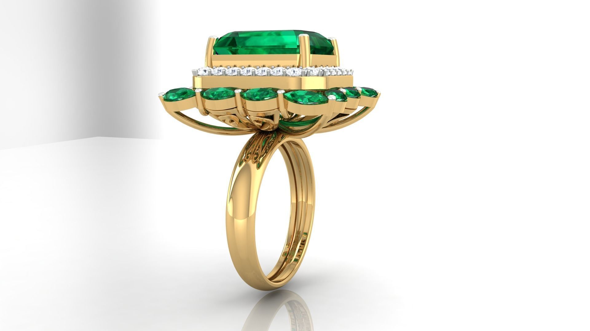 Women cocktail ring 3dm render detail 3D print model_2