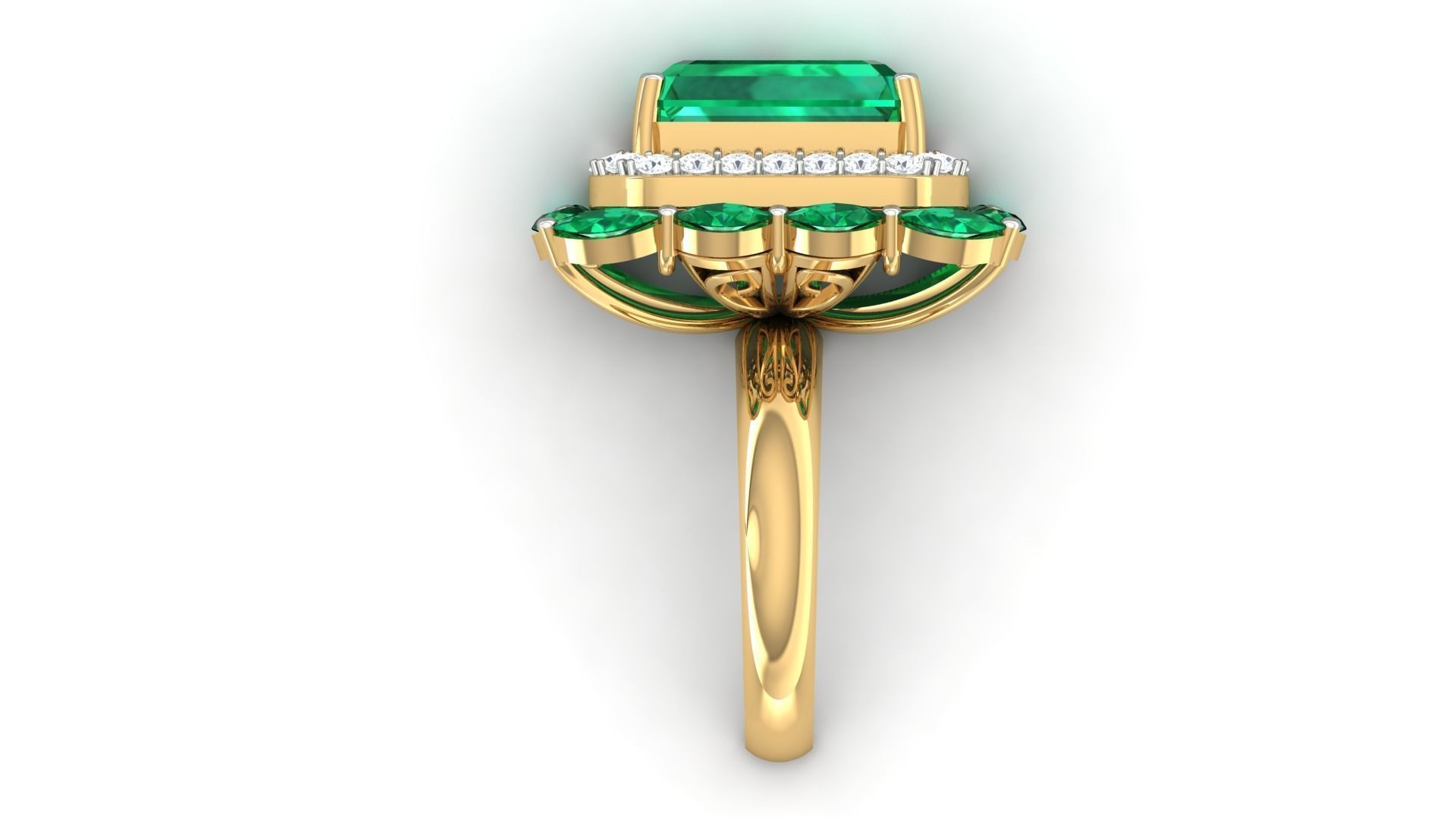 Women cocktail ring 3dm render detail 3D print model_4