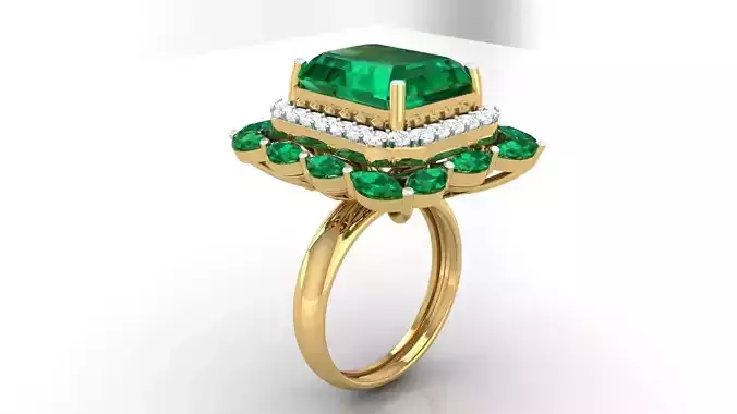 Women cocktail ring 3dm render detail