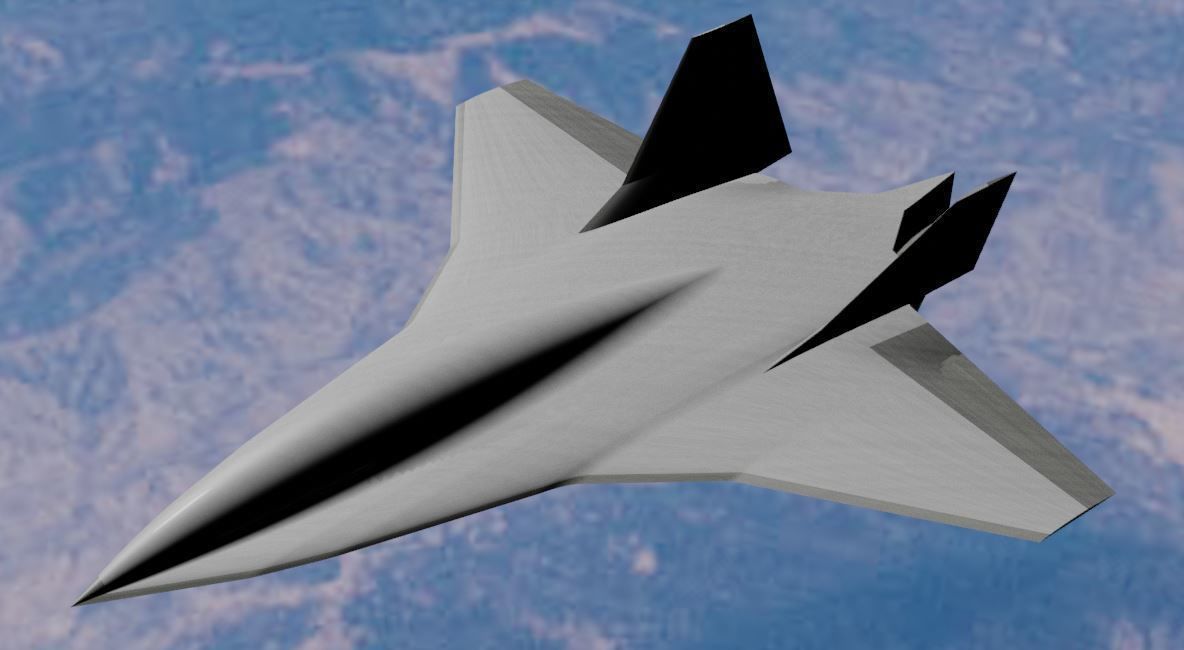 Boeing Hypersonic Valkyrie II  - Low Poly Low-poly 3D model_10