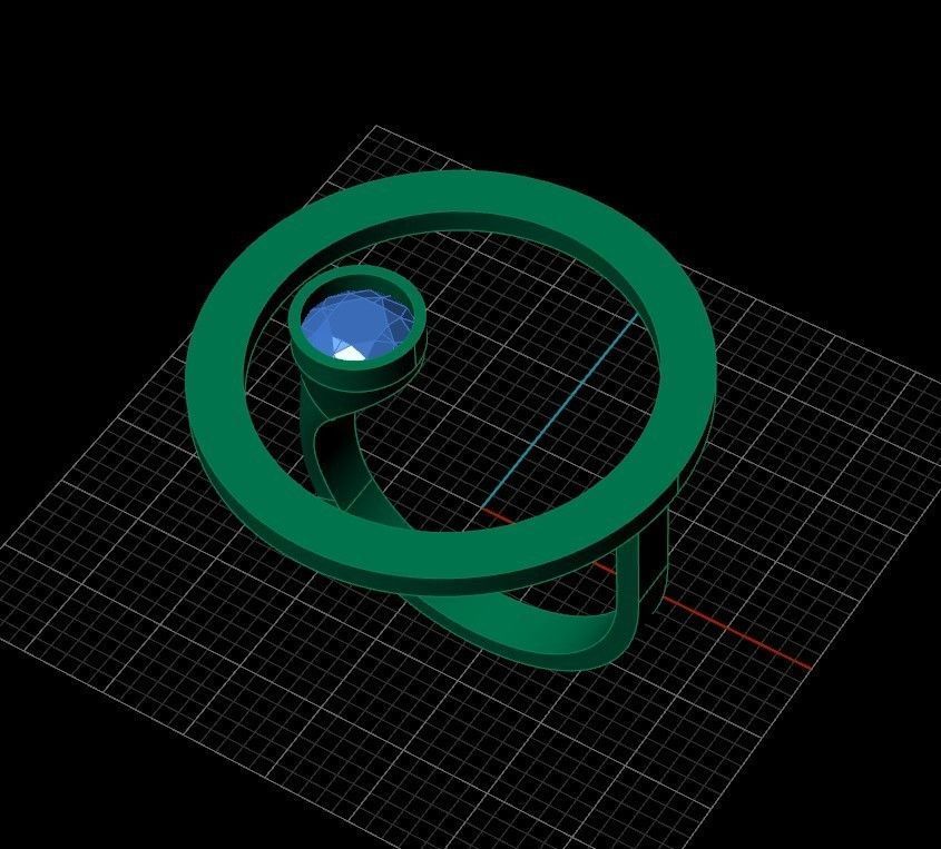 Ring with gem 5mm 6mm and ring with sphere 3D print model_9
