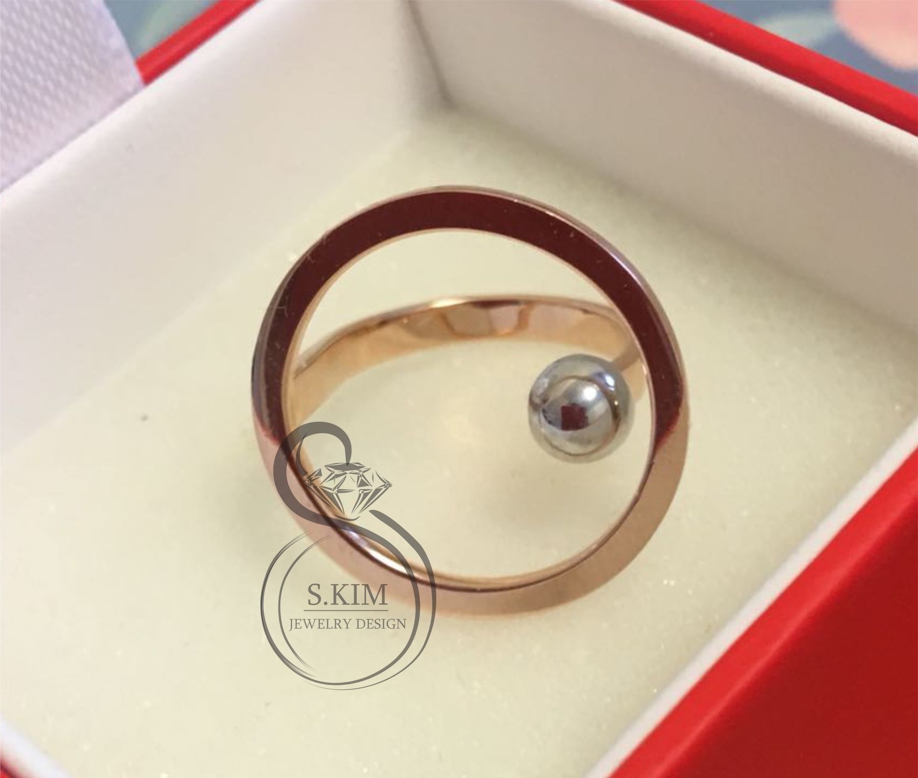 Ring with gem 5mm 6mm and ring with sphere 3D print model_4