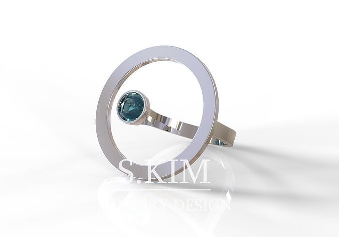 Ring with gem 5mm 6mm and ring with sphere 3D print model