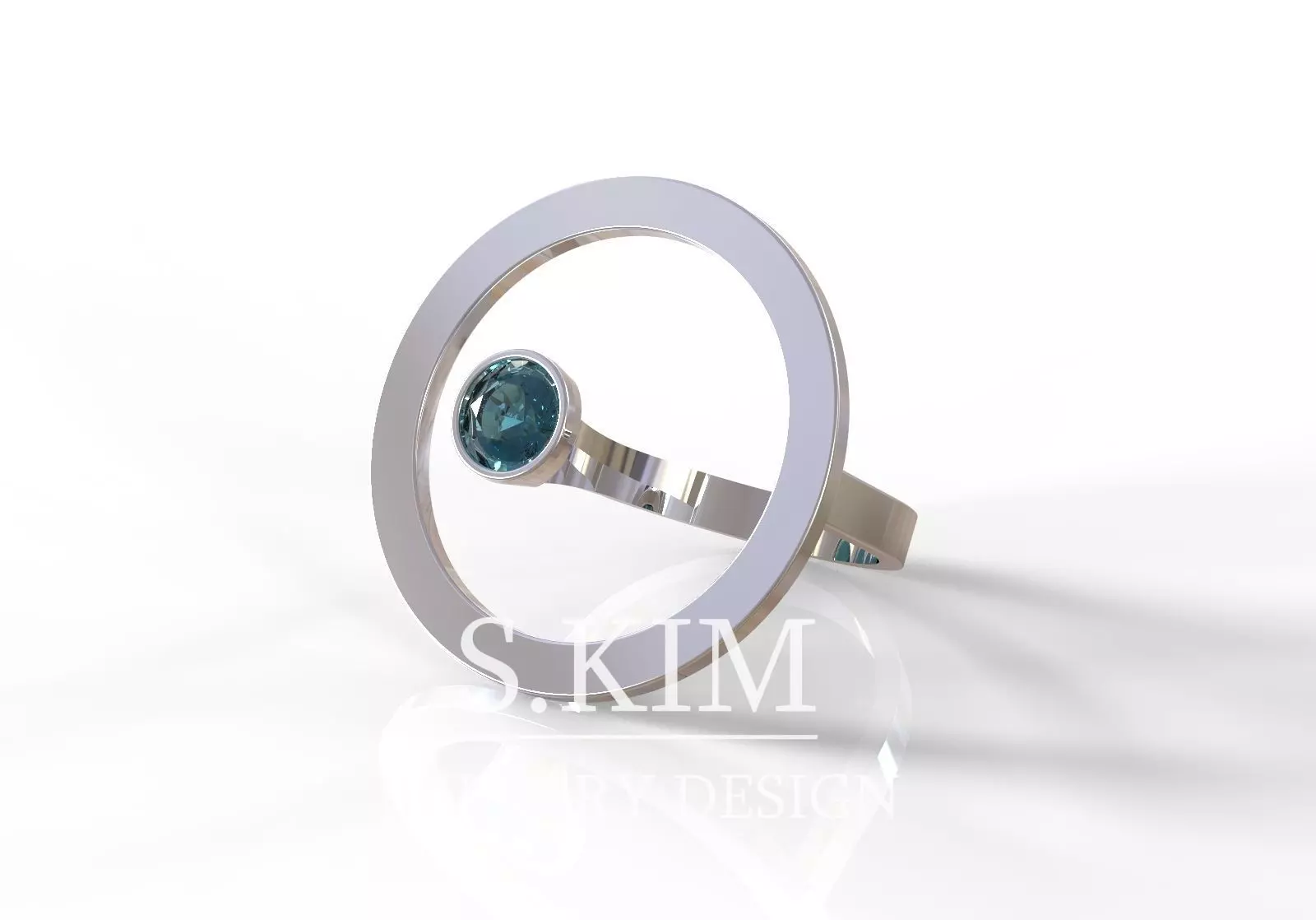 Ring with gem 5mm 6mm and ring with sphere 3D print model_0