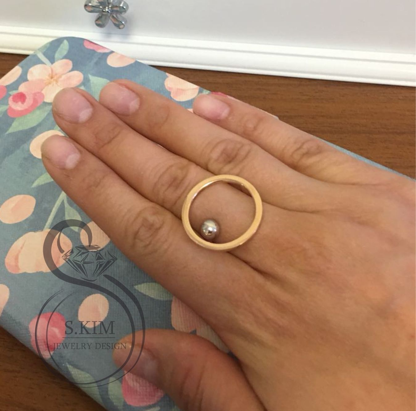 Ring with gem 5mm 6mm and ring with sphere 3D print model_5