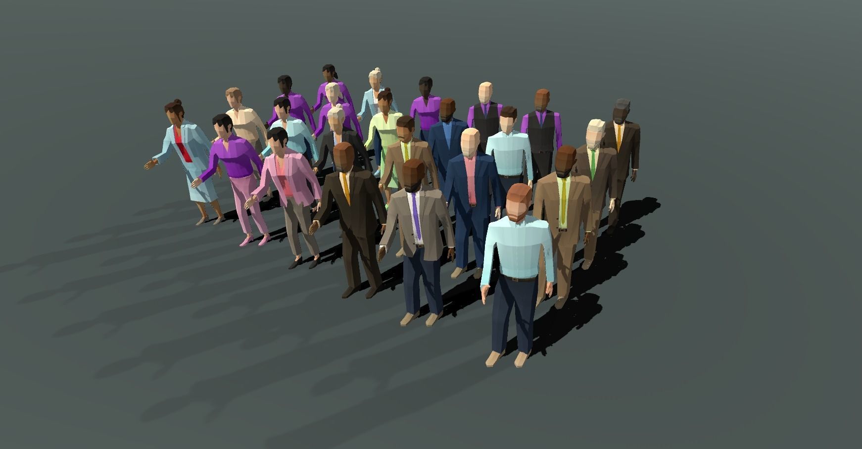 Low Poly Business people with Unity and UE4 21 Packages Low-poly 3D model_3