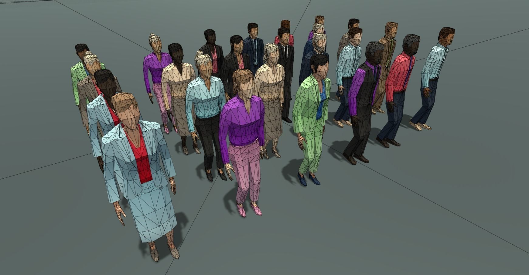 Low Poly Business people with Unity and UE4 21 Packages Low-poly 3D model_8