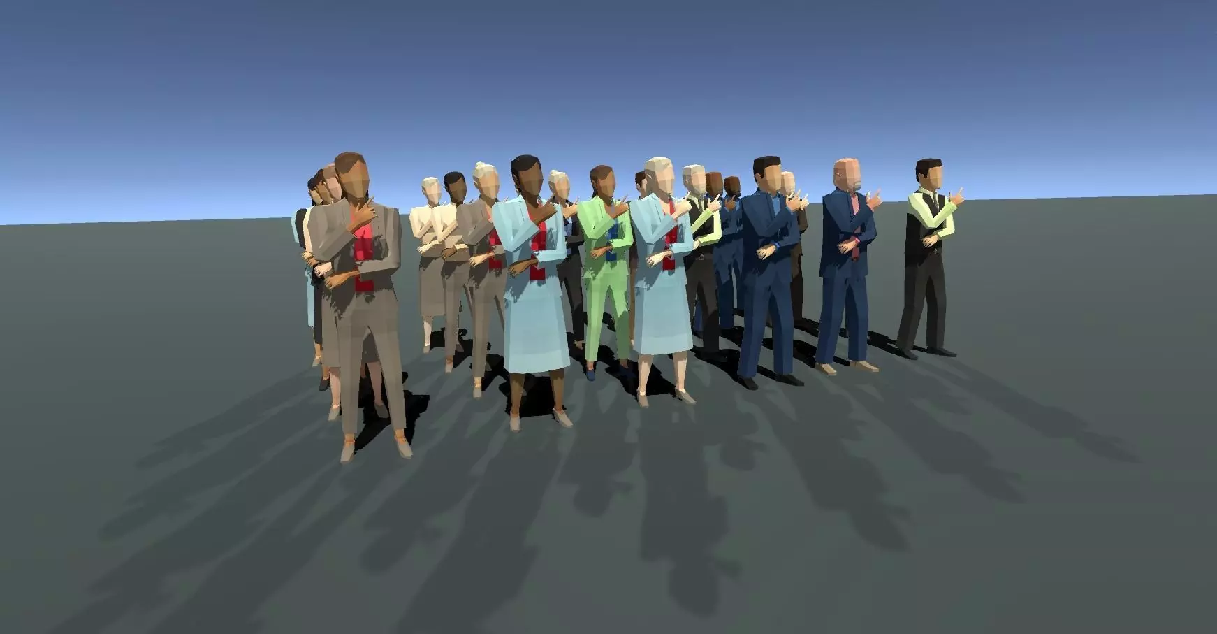 Low Poly Business people with Unity and UE4 21 Packages Low-poly 3D model_0
