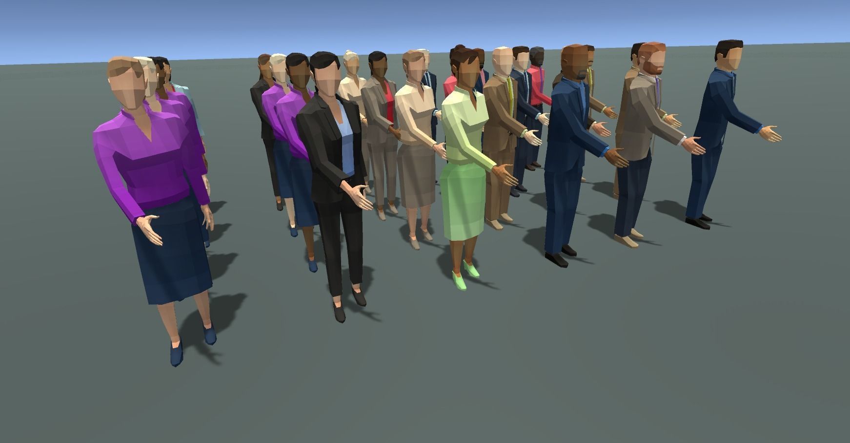 Low Poly Business people with Unity and UE4 21 Packages Low-poly 3D model_7