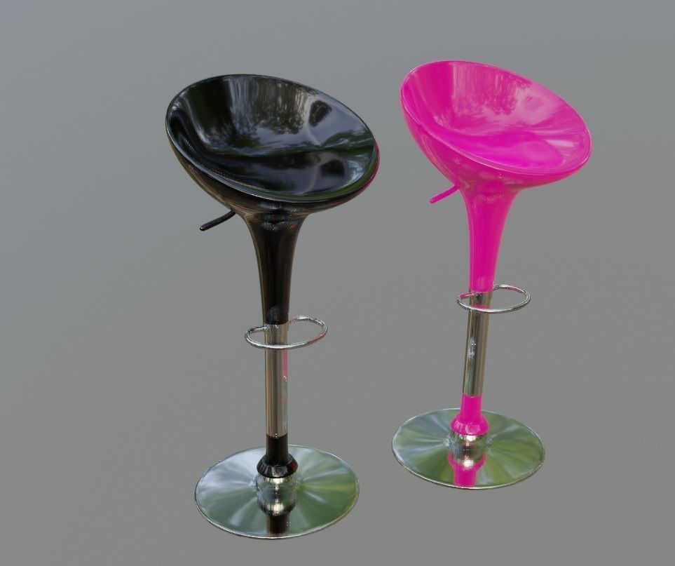 bar stool model Low-poly 3D model_2