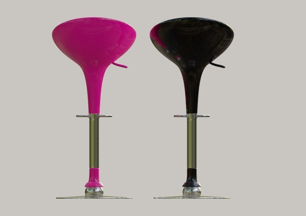 bar stool model Low-poly 3D model_4