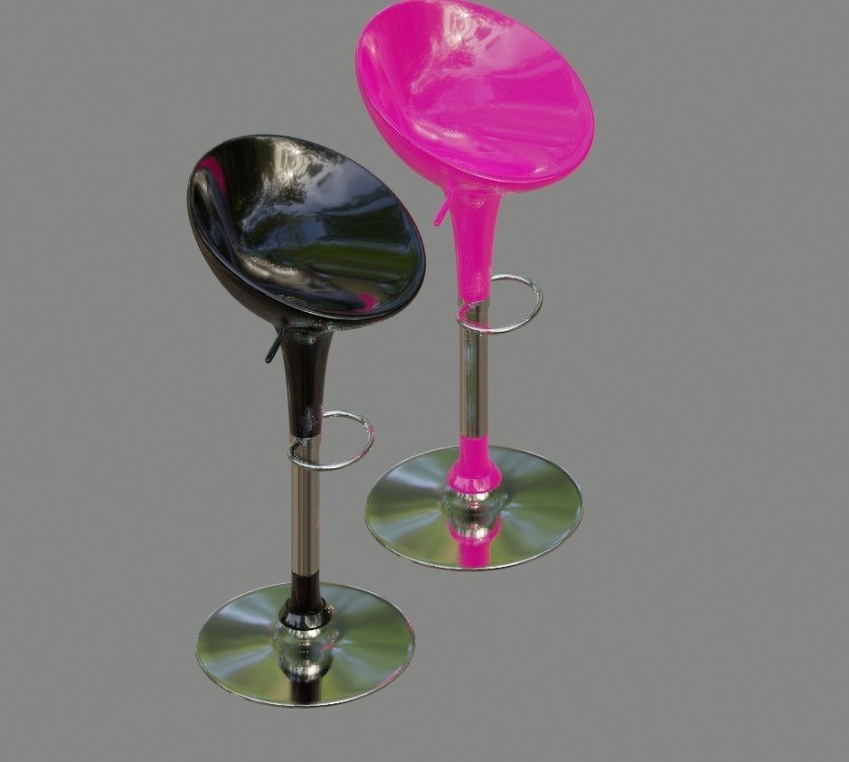 bar stool model Low-poly 3D model_5