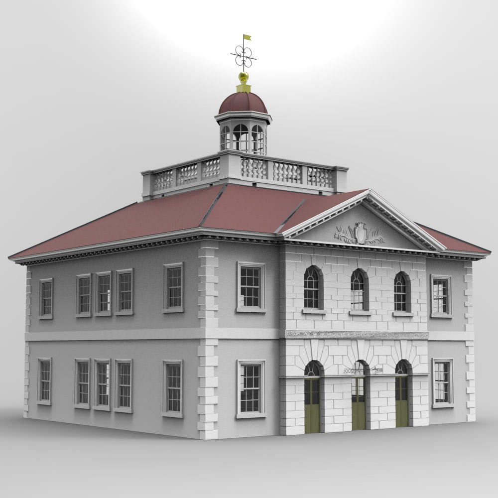 Ionic Building 3D model_2