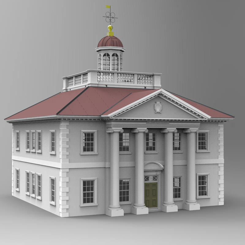 Ionic Building 3D model_1