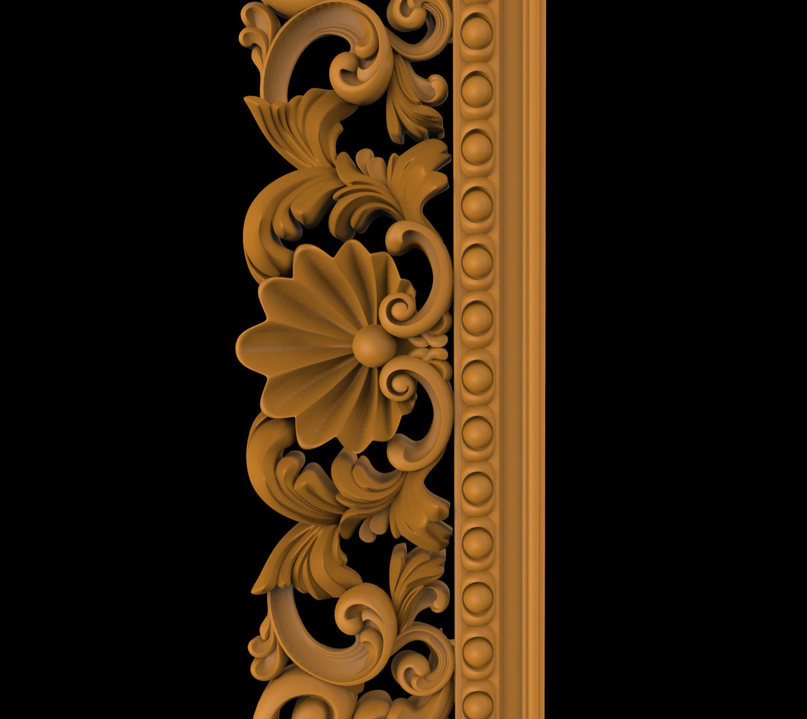 Carved CNC 3D rectangular model of mirror frame 3D print model 3D print model_3