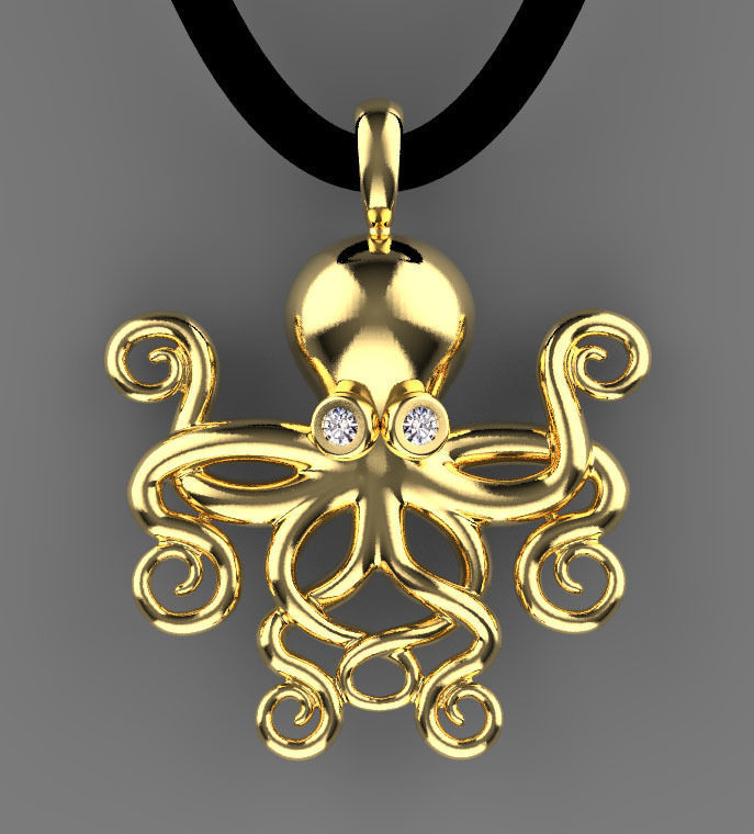 pendant octopus 3D print model_27
