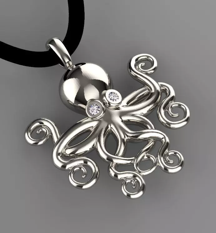 pendant octopus 3D print model_0