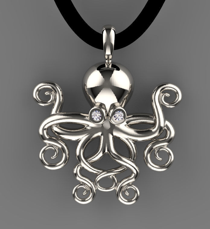 pendant octopus 3D print model_26