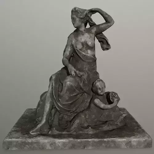statue of woman holding child