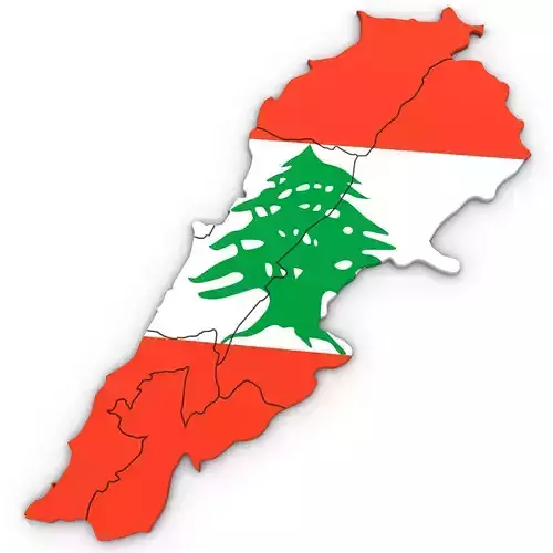 3D Political Map of Lebanon