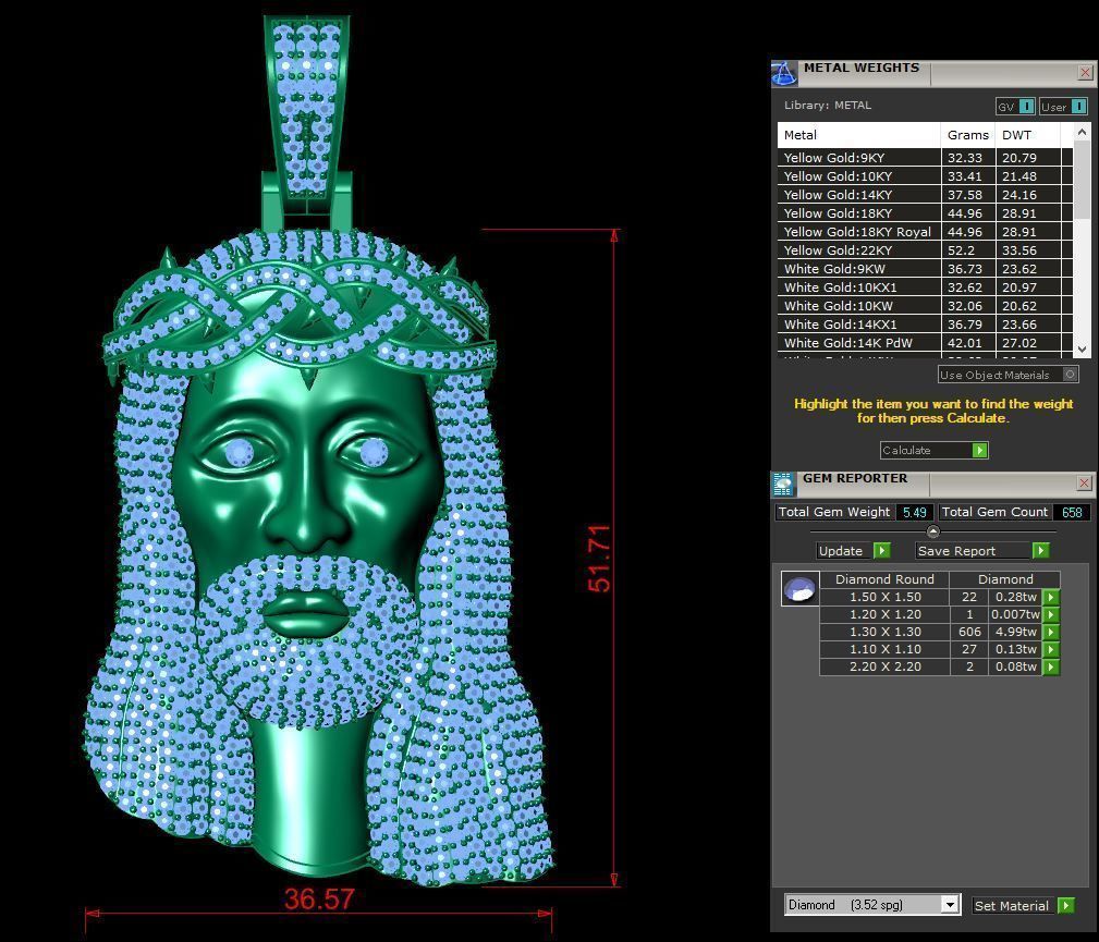 Jesus head pendant  3D print model_5