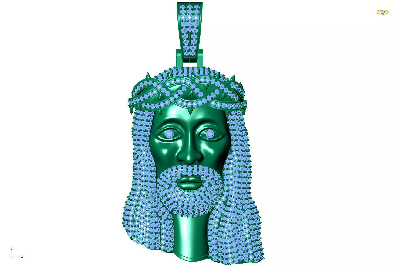 Jesus head pendant  3D print model_0