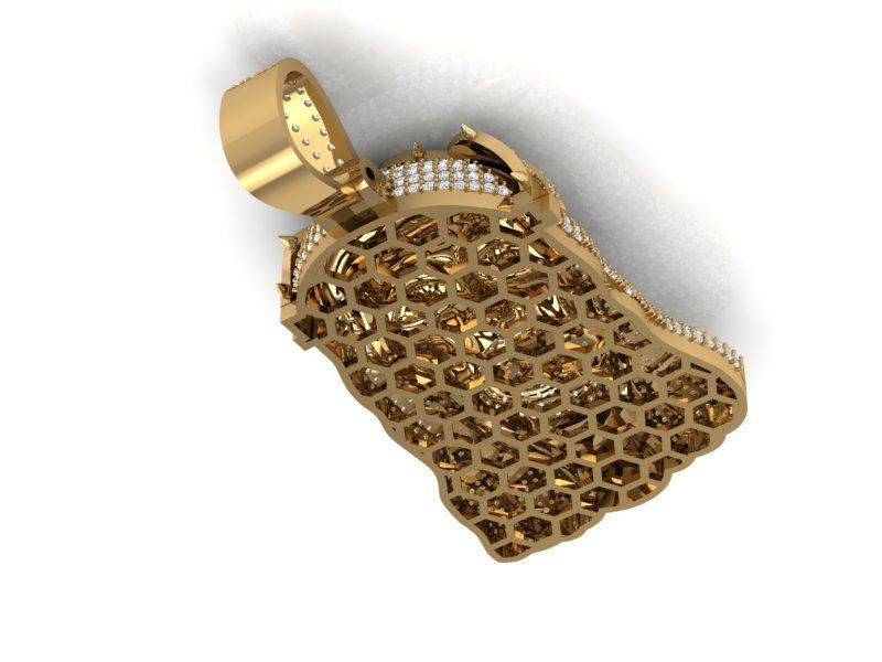 Jesus head pendant  3D print model_4