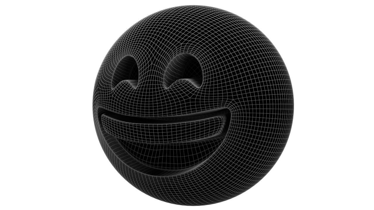 Grinning Face 03 Low-poly 3D model_5