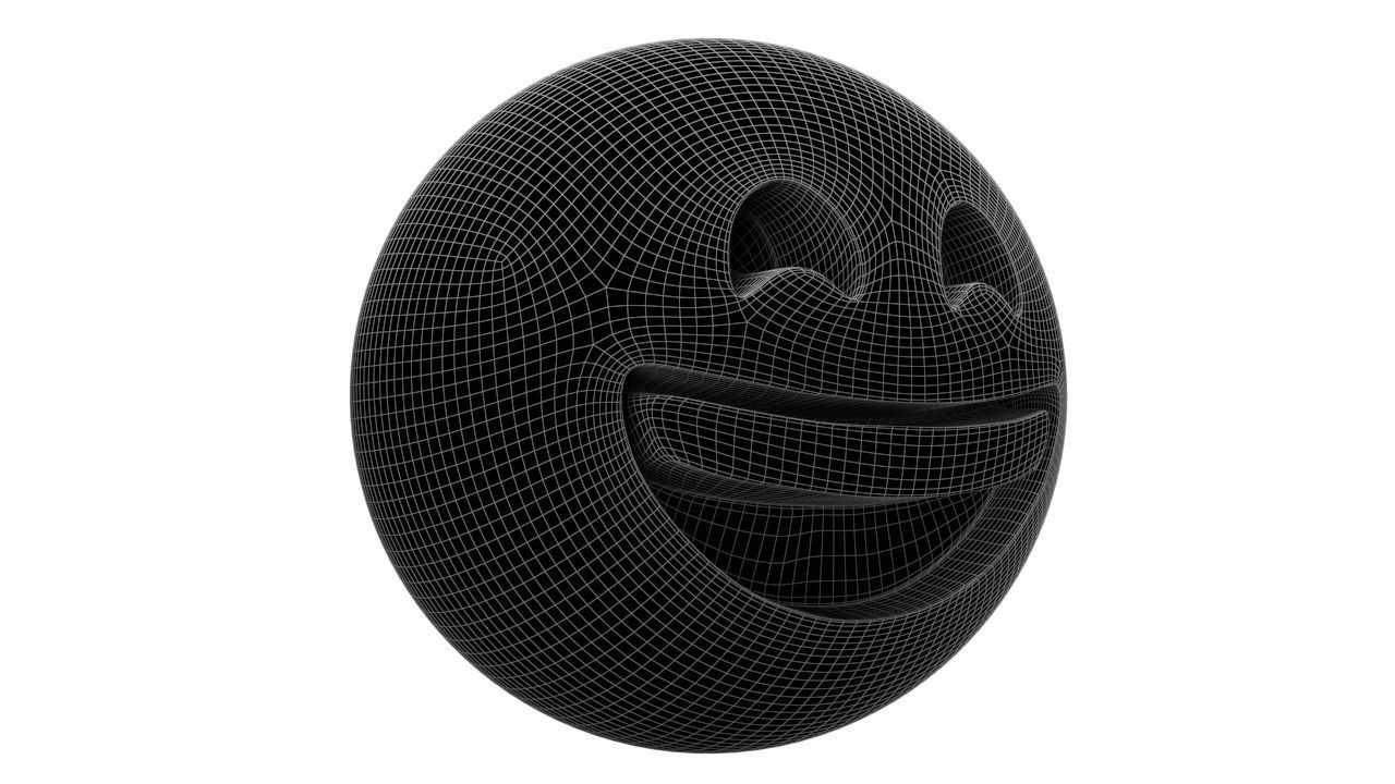 Grinning Face 03 Low-poly 3D model_6