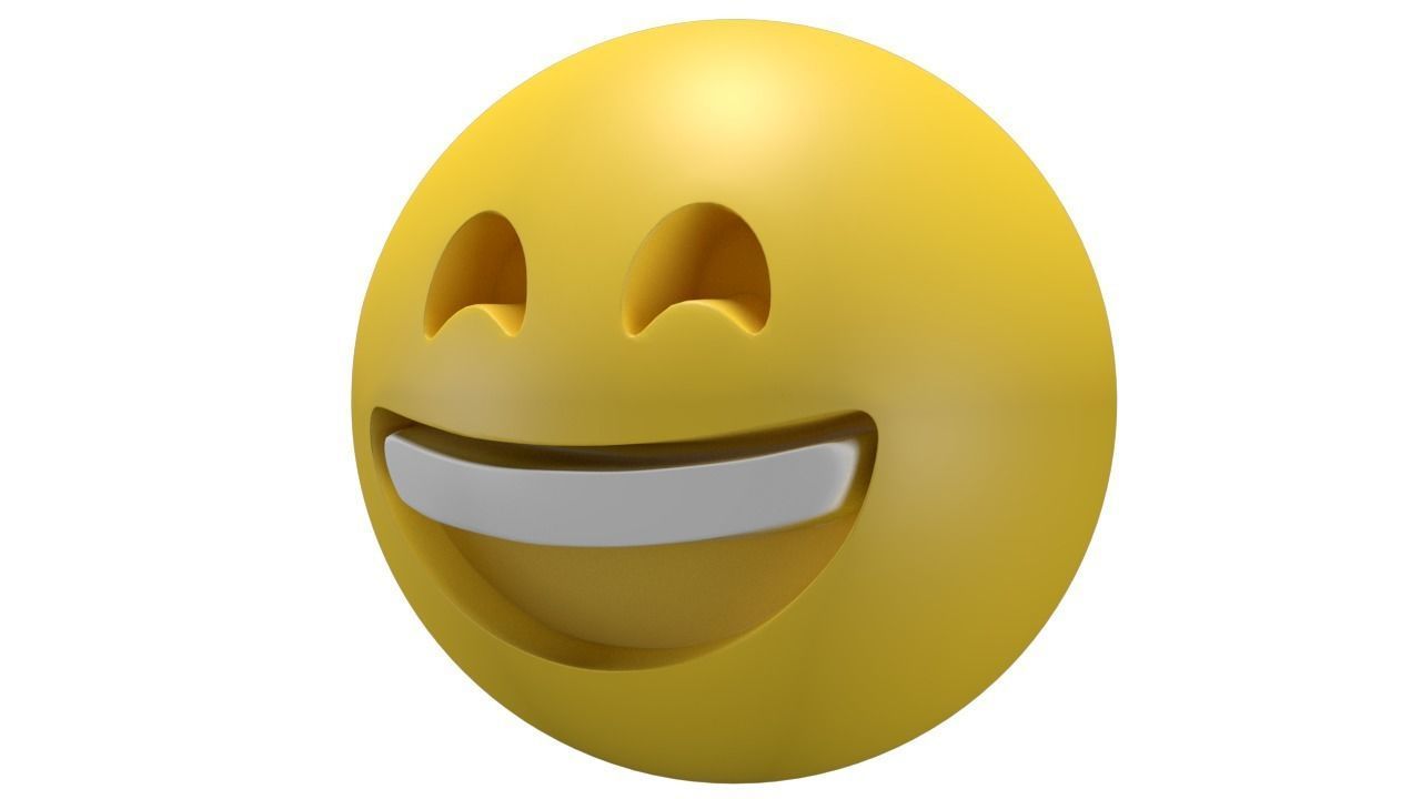 Grinning Face 03 Low-poly 3D model_1