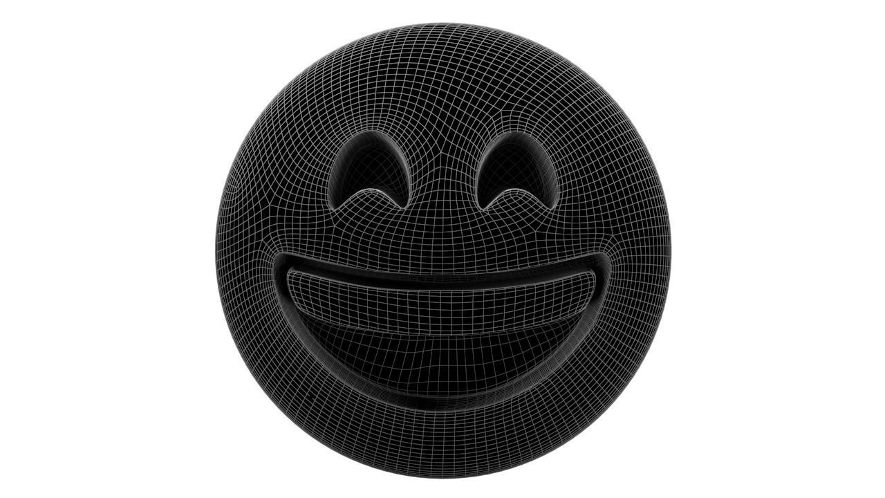 Grinning Face 03 Low-poly 3D model_7