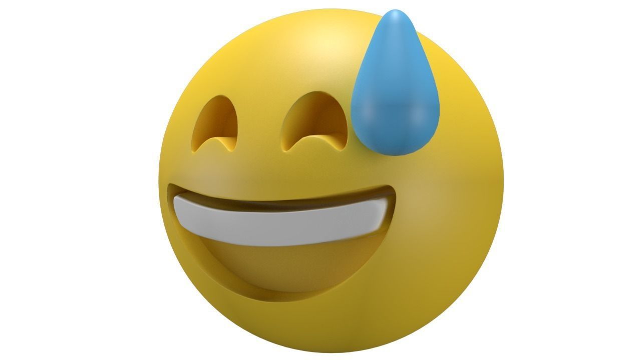 Grinning Face 04 Low-poly 3D model_1