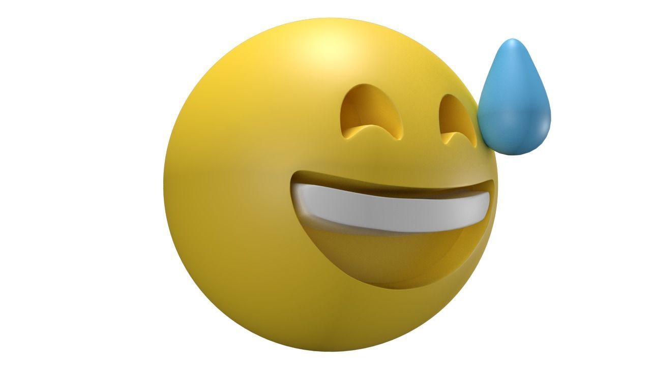 Grinning Face 04 Low-poly 3D model_3